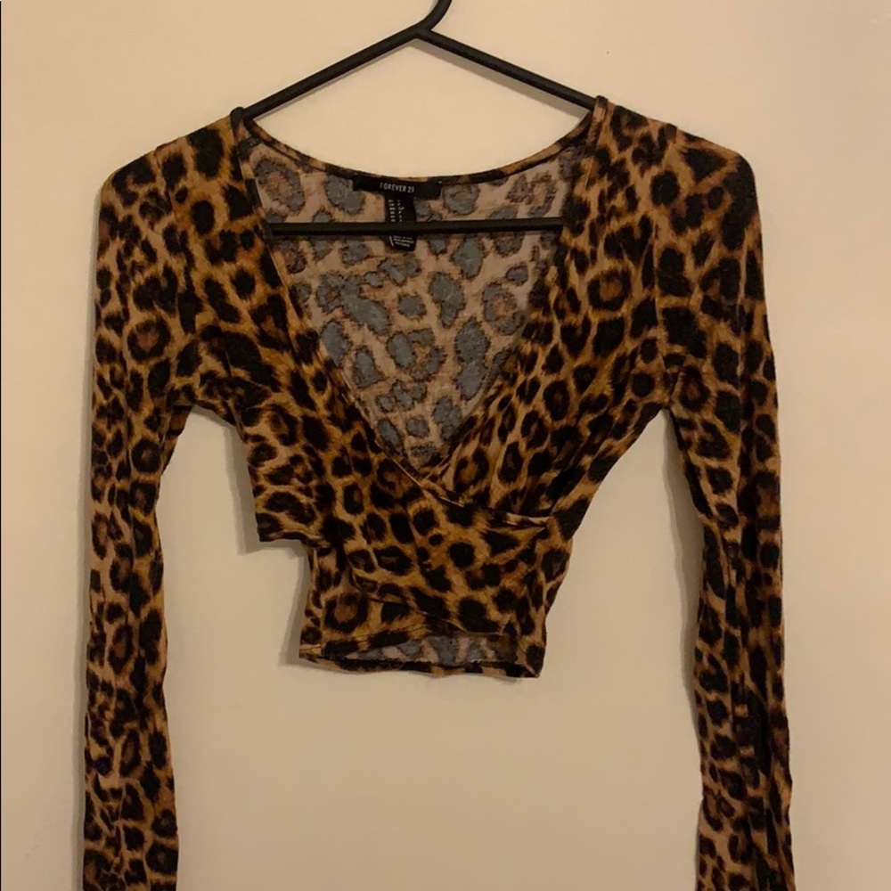 Cheetah wrap top